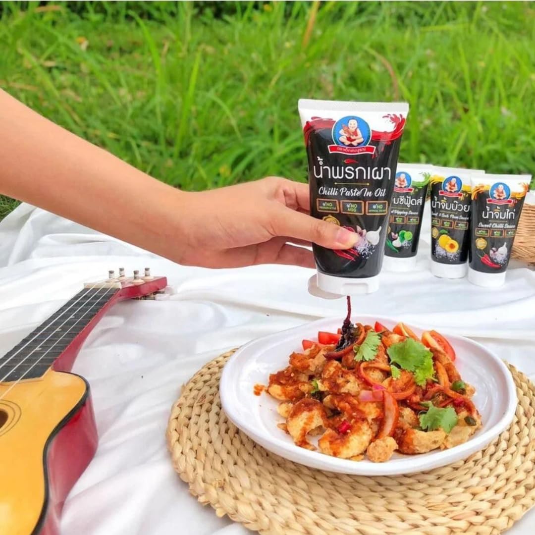 Amazon.com : Thai Chili Paste in Oil Nam Prik Pao 3NO - No
